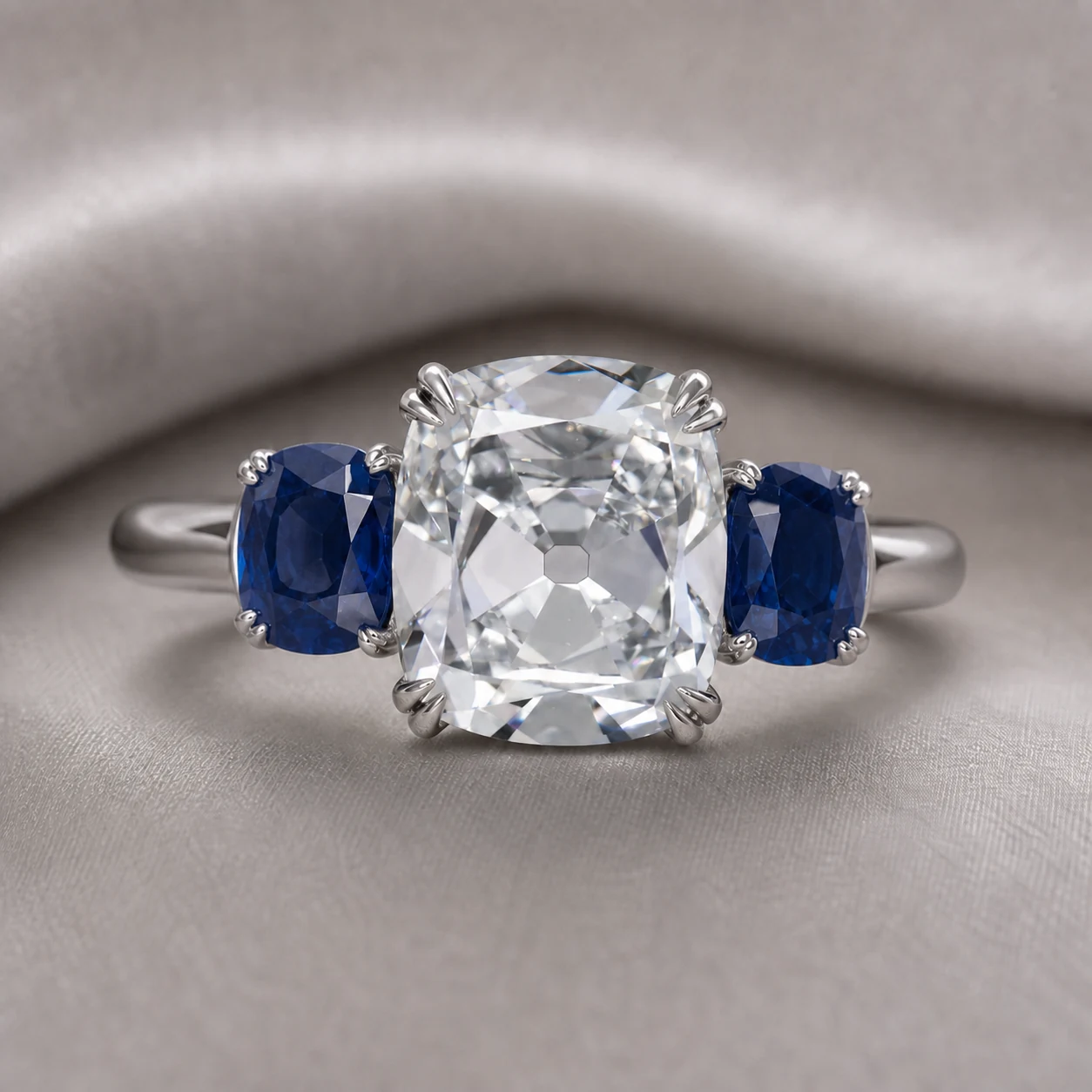 Jewelry selected for Old Mine Cushion Diamonds: Shape, Facets and Face-Up Character