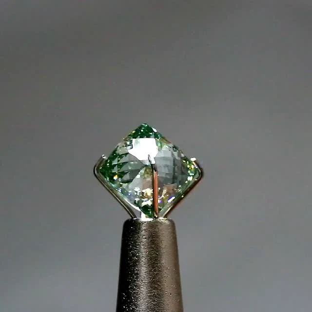 A green faceted octahedron