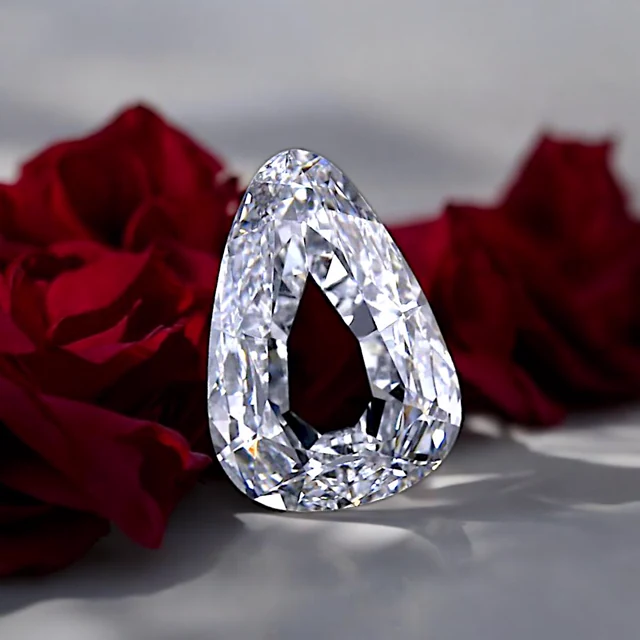 A 3.04 ct D IF pear diamond