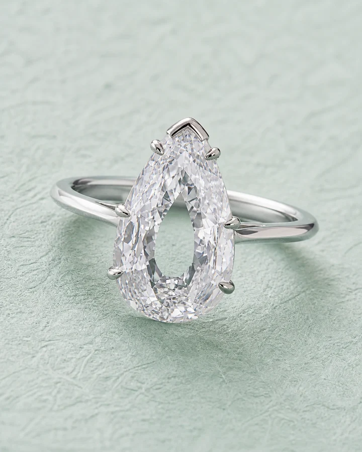 12 ct Old Mine pear solitaire