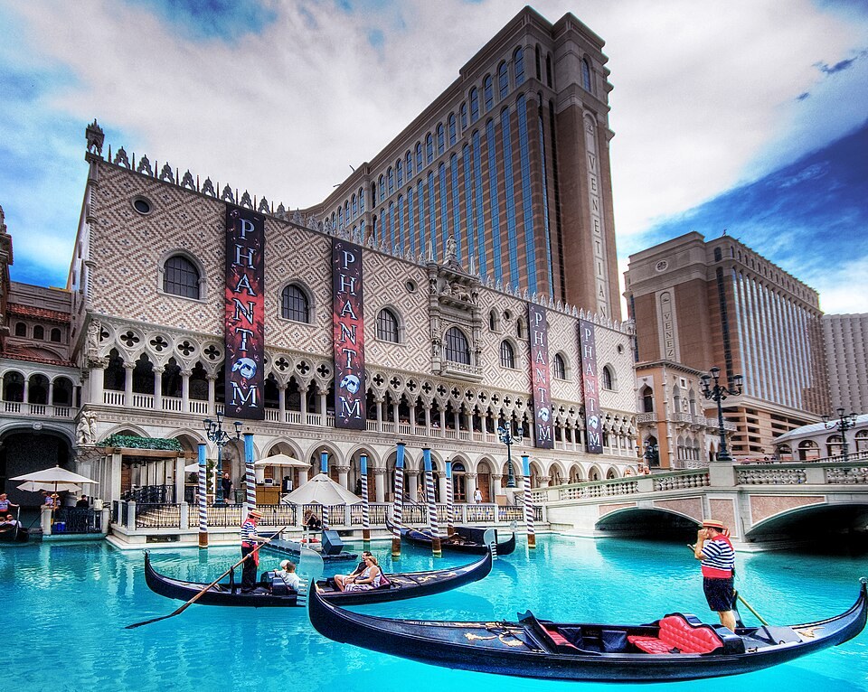 The Venetian resort, home of The Venetian Expo. Resort exterior, not the show floor.