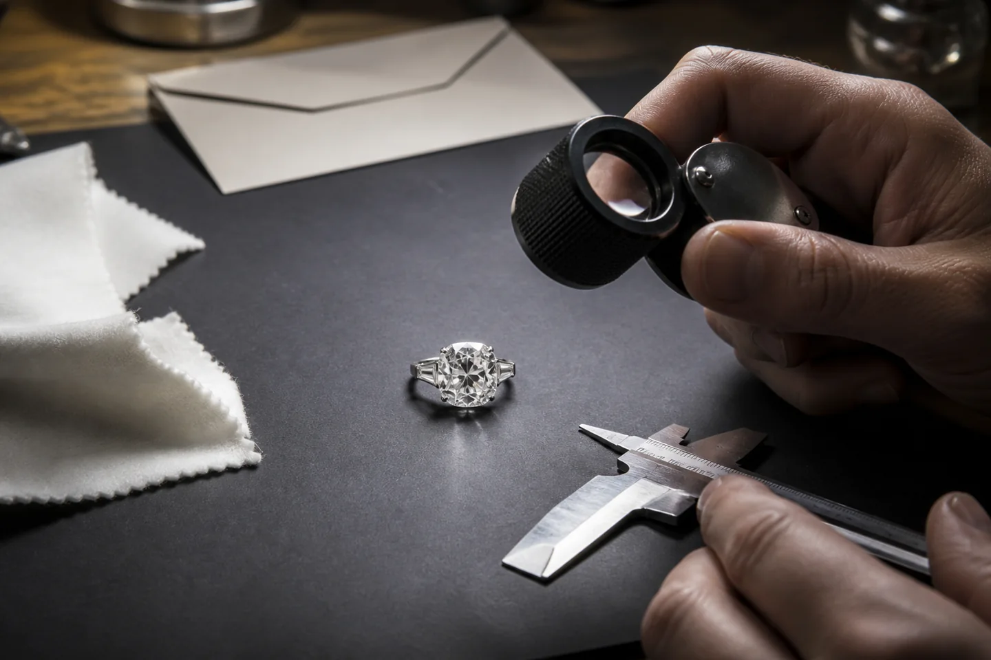 Workshop process study of final high-jewelry quality inspection