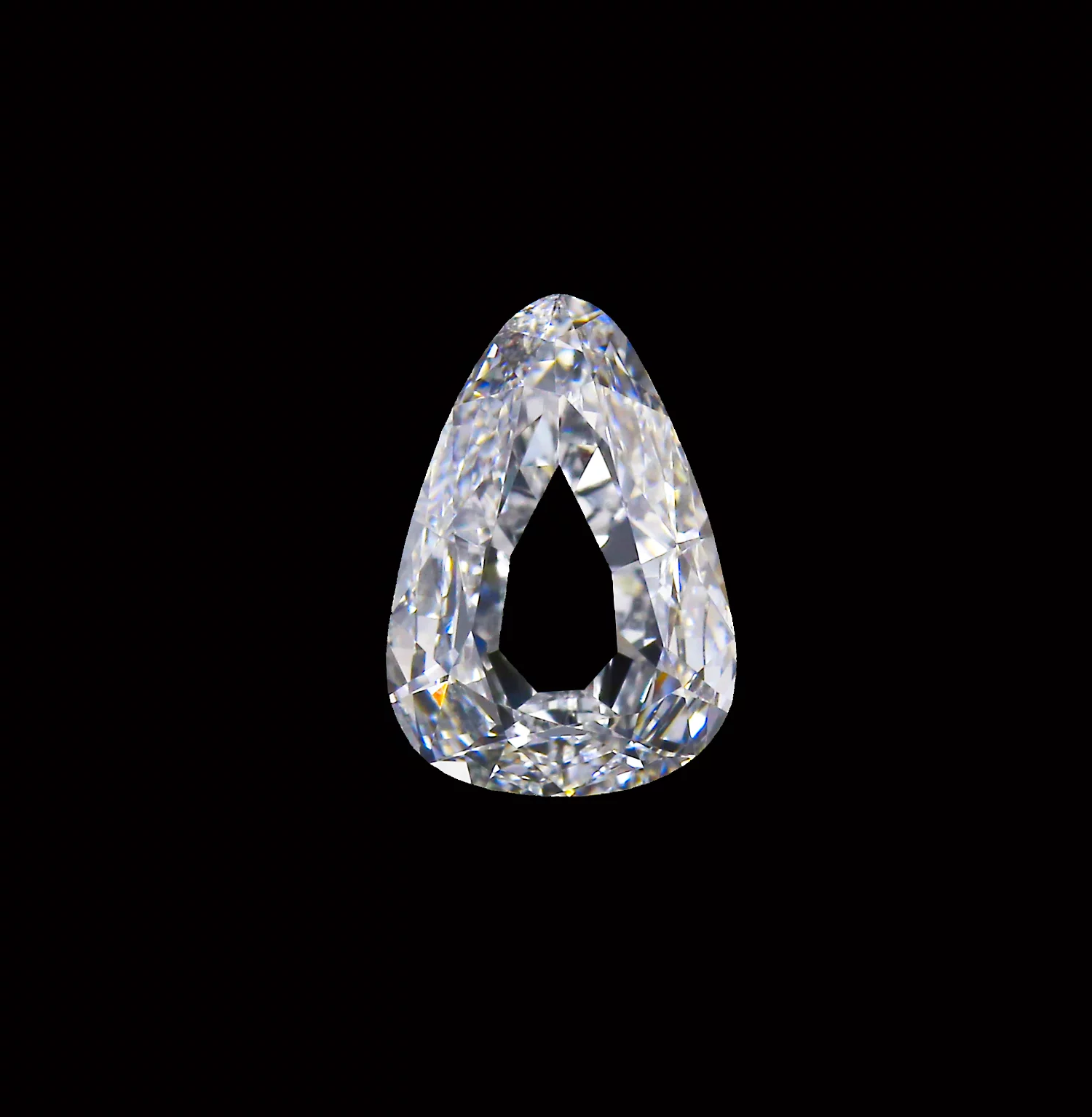 3.04 Ct. D IF Old Cut Pear Type IIa