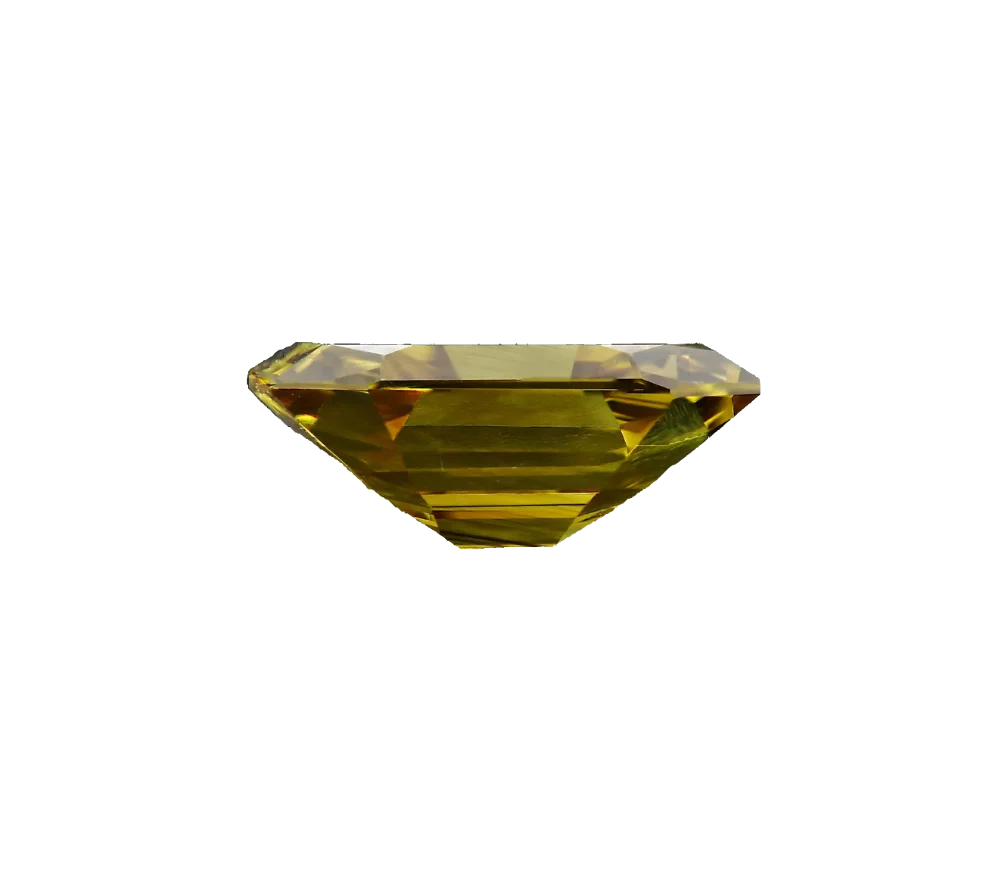 3.05 Ct. Fancy Deep Greenish Yellow VVS2 Old Emerald Cut Type Ib