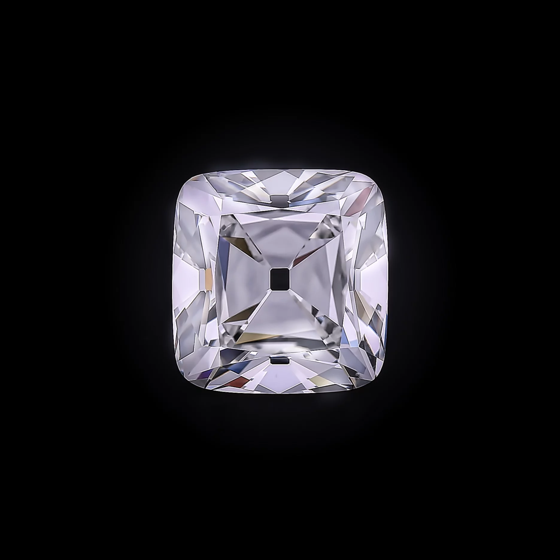 3.06 Ct. G VVS2 Old Mine Cushion Brilliant
