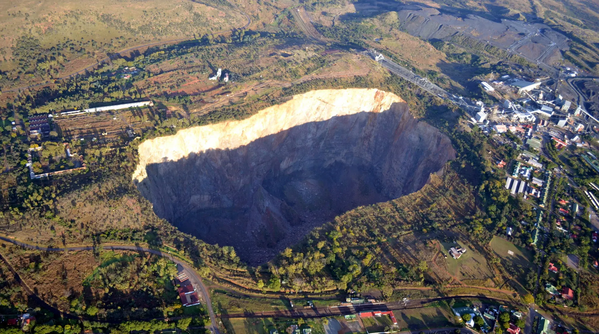 The large open pit at Premier Mine in Cullinan, South Africa.