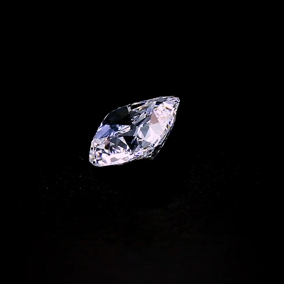 Three-quarter video still of the 7.51 carat D IF Cushion Brilliant on a dark surface